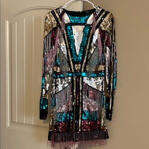 ASOS Multicolor Sequin Midi Dress